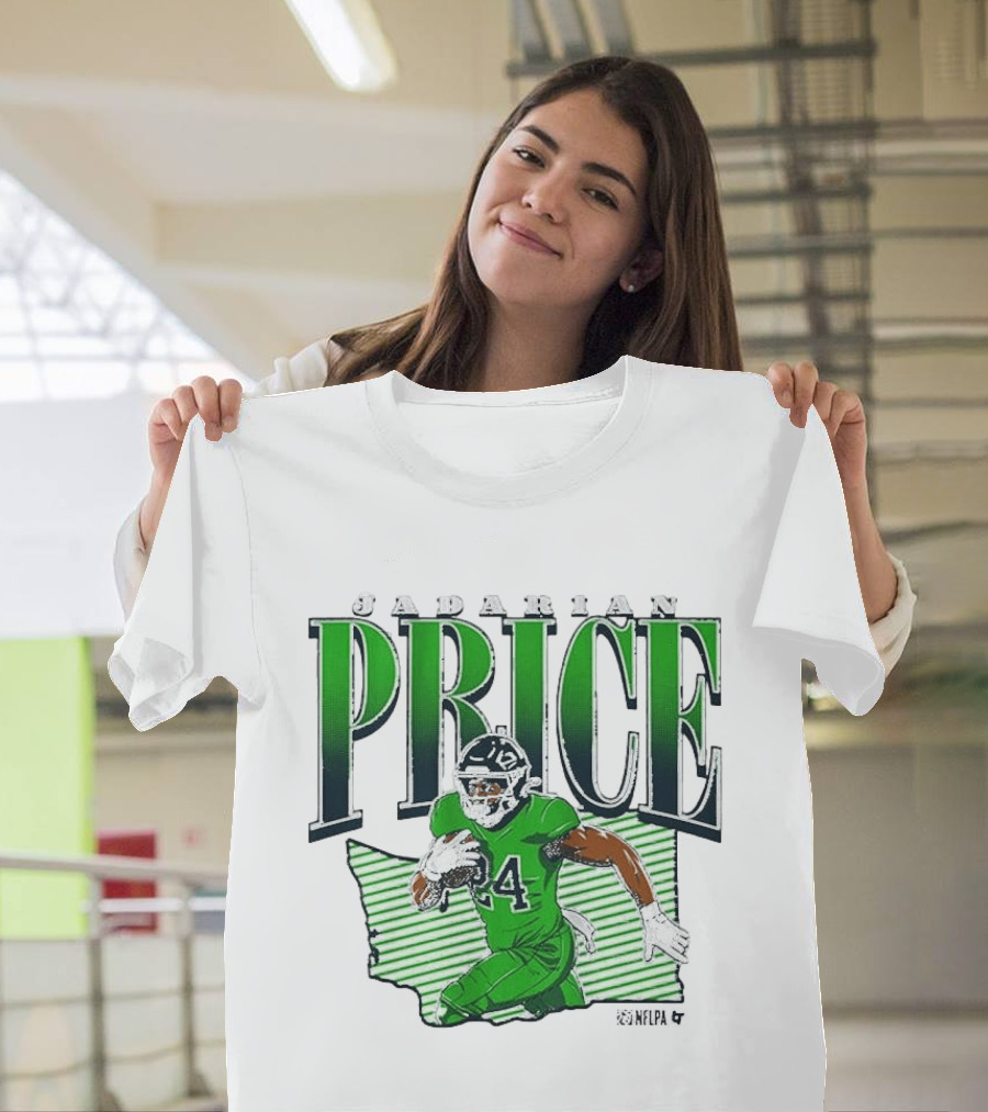 Jadarian Price 24 Green Football Graphic Remix T-Shirt