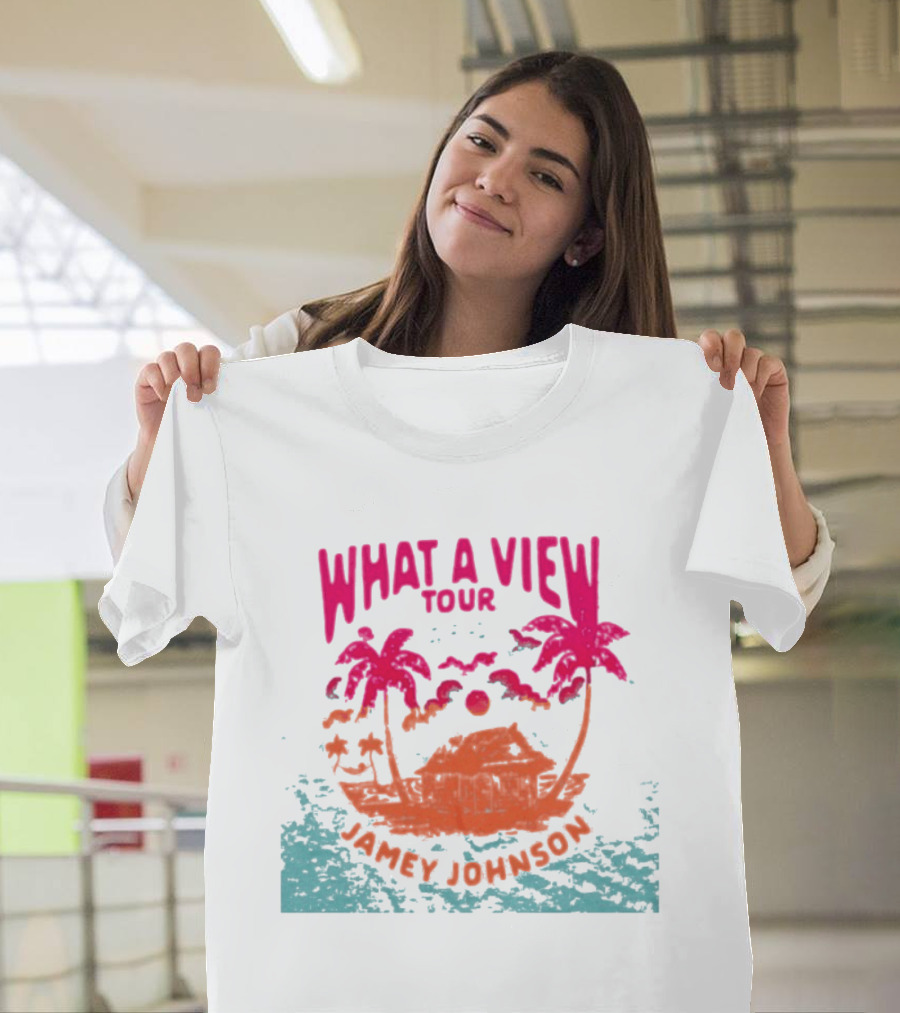 What A View Tour Jamey Johnson Tropical Palm Island T-Shirt