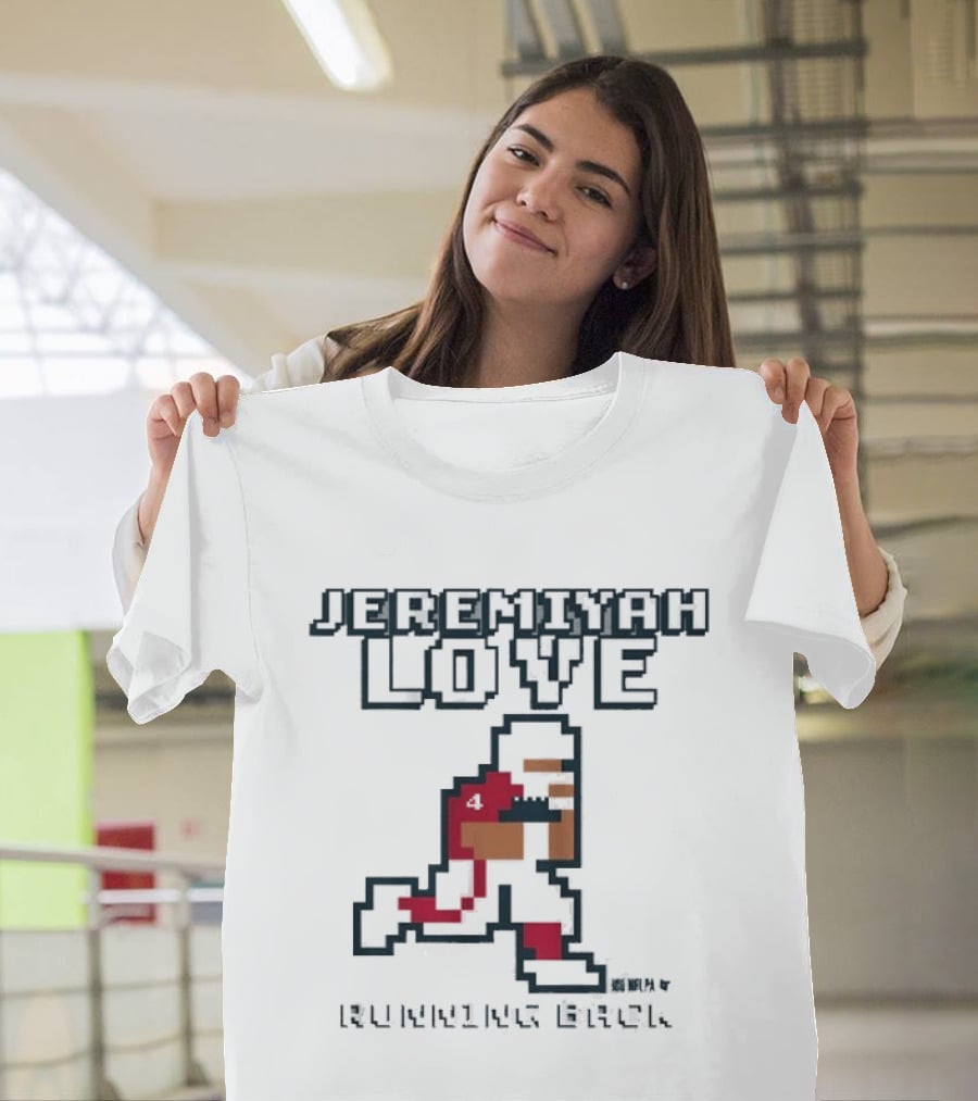 JEREMIYAH LOVE BALLER Pixel Art Retro Style Football Player T-Shirt