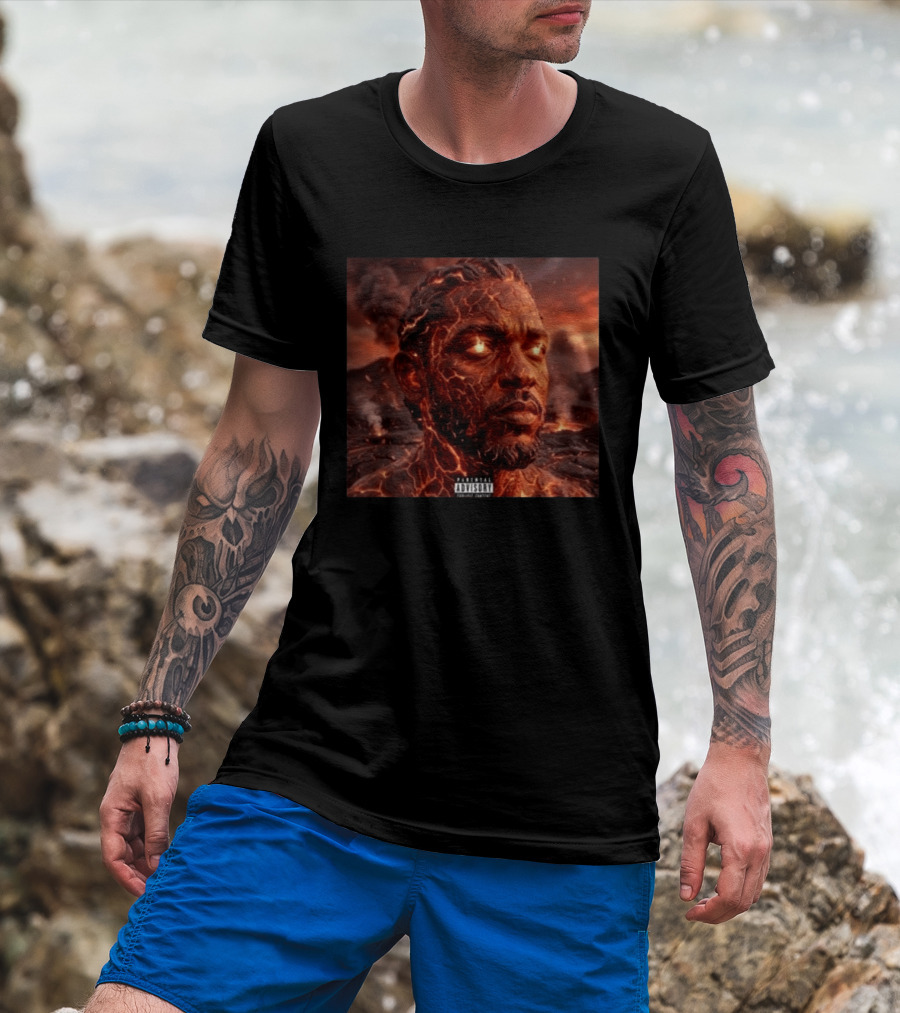 Kendrick Lamar Fireman Album 2026 Lava Eruption Cover T-Shirt