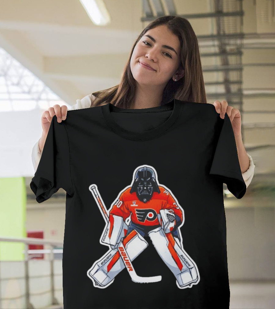 Dan Vladar Philadelphia Flyers Hockey Goalie Darth Vader Bauer Pads T-Shirt
