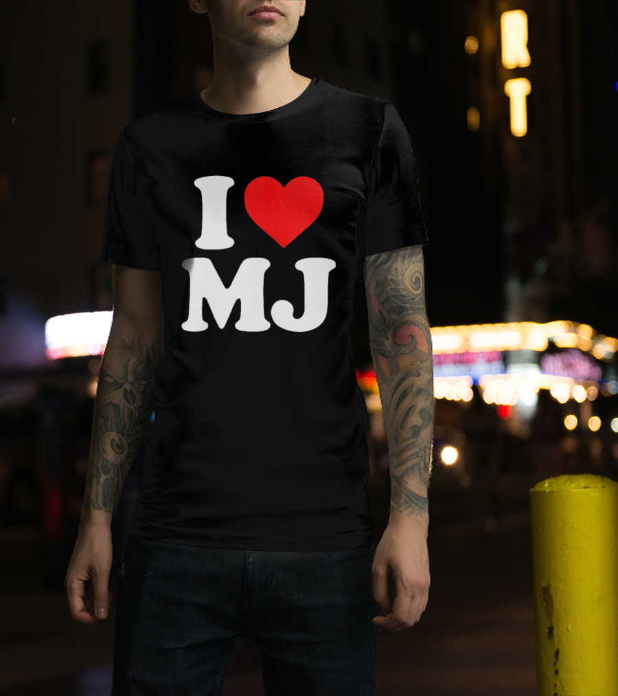 I Love MJ Red Heart T-Shirt