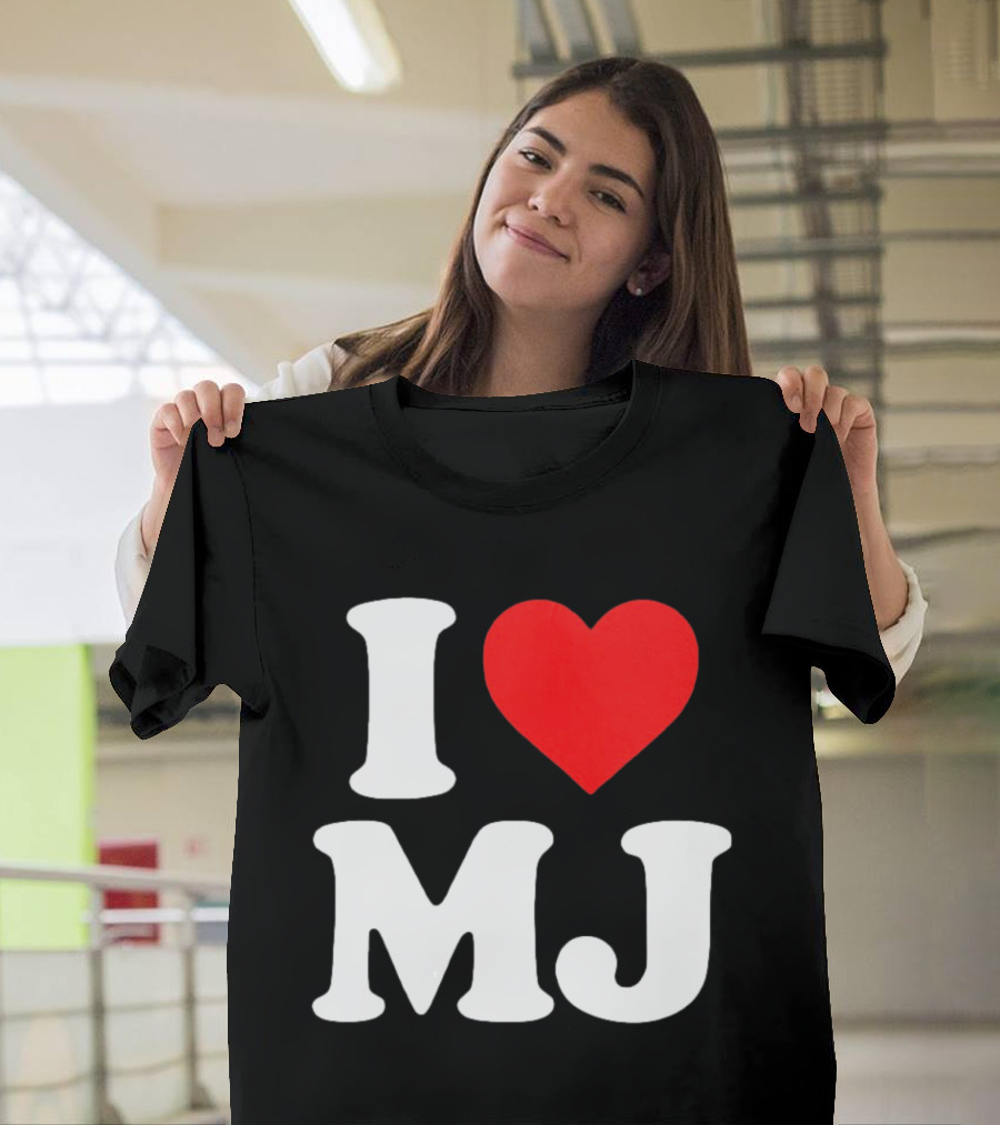 I Love MJ Red Heart T-Shirt