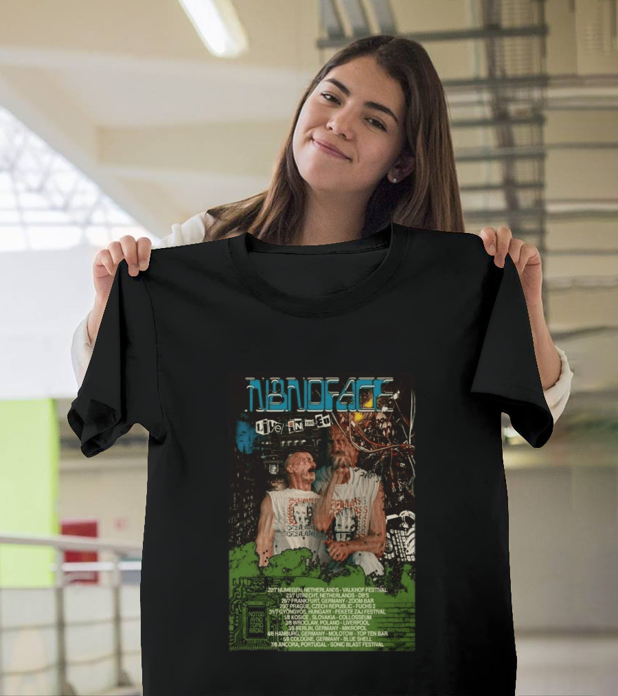 N8NOFACE Live In The EU Tour 2026 Valkhof Utrecht 2000 Leipzig Fekete Zaj Fusaichi Prague Liverpool Slovakia Portugal T-Shirt