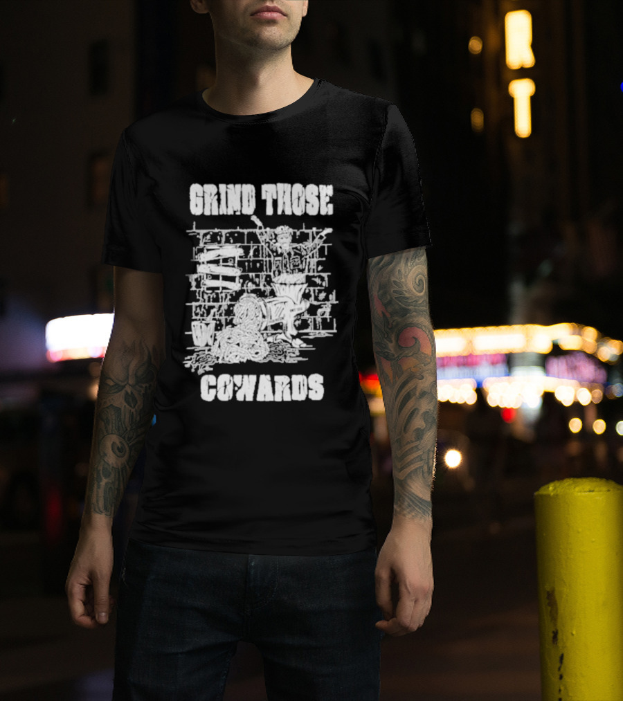 Piled Flesh Grind Those Cowards Chainsaw T-Shirt