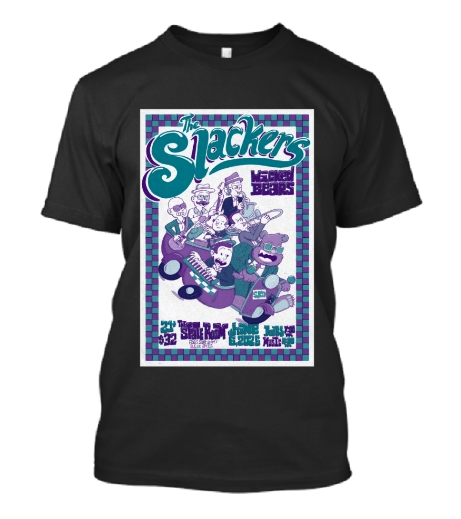 The Slackers Wocked Bears Concert June 6 2026 The State Room Salt Lake City T-Shirt