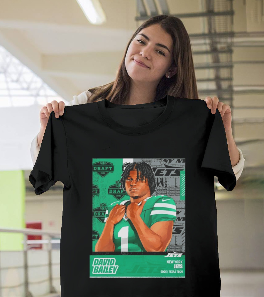 David Bailey New York Jets 2026 Draft Texas Tech Edge T-Shirt