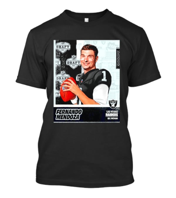 Fernando Mendoza Las Vegas Raiders 2026 Draft QB Indiana NFL T-Shirt
