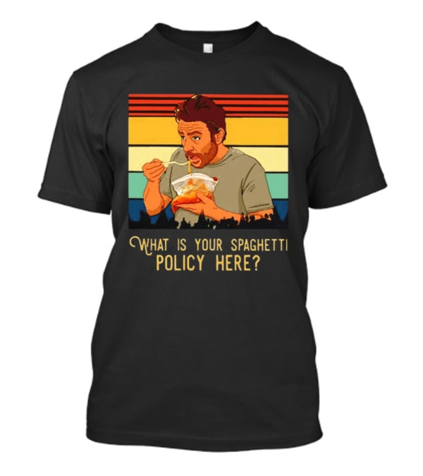 Charlie Eating Spaghetti With Retro Stripes What Is Your Spaghetti Policy Here T-Shirt