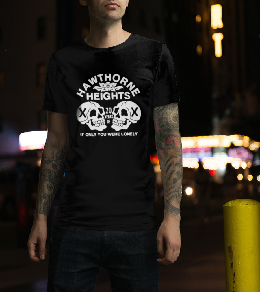 Hawthorne Heights If Only You Were Lonely 20 Year Anniversary Skulls T-Shirt