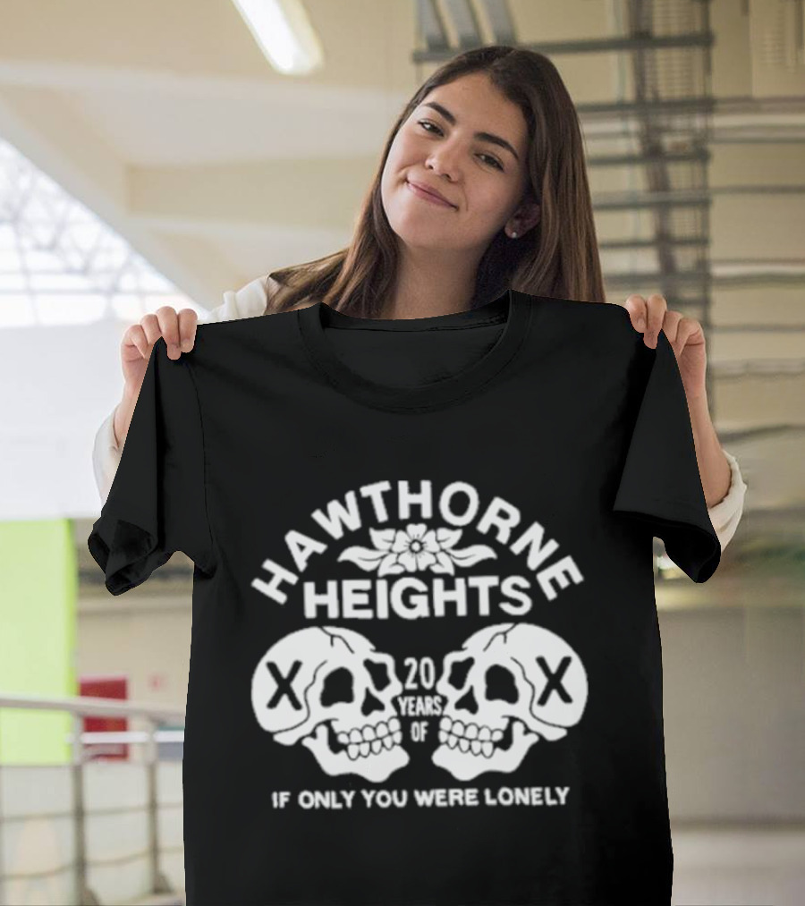 Hawthorne Heights If Only You Were Lonely 20 Year Anniversary Skulls T-Shirt