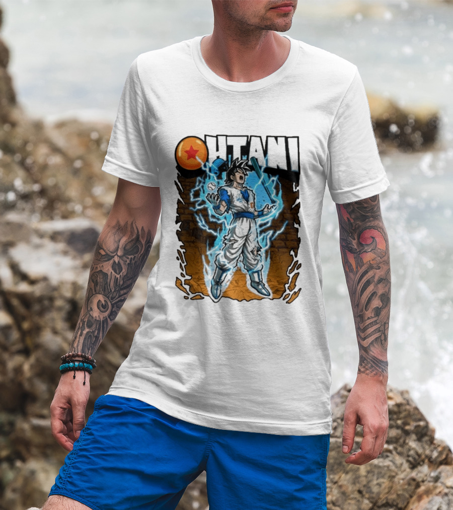 Ohtani Dragon Ball Z Power Up Saiyan Baseball Fusion T-Shirt
