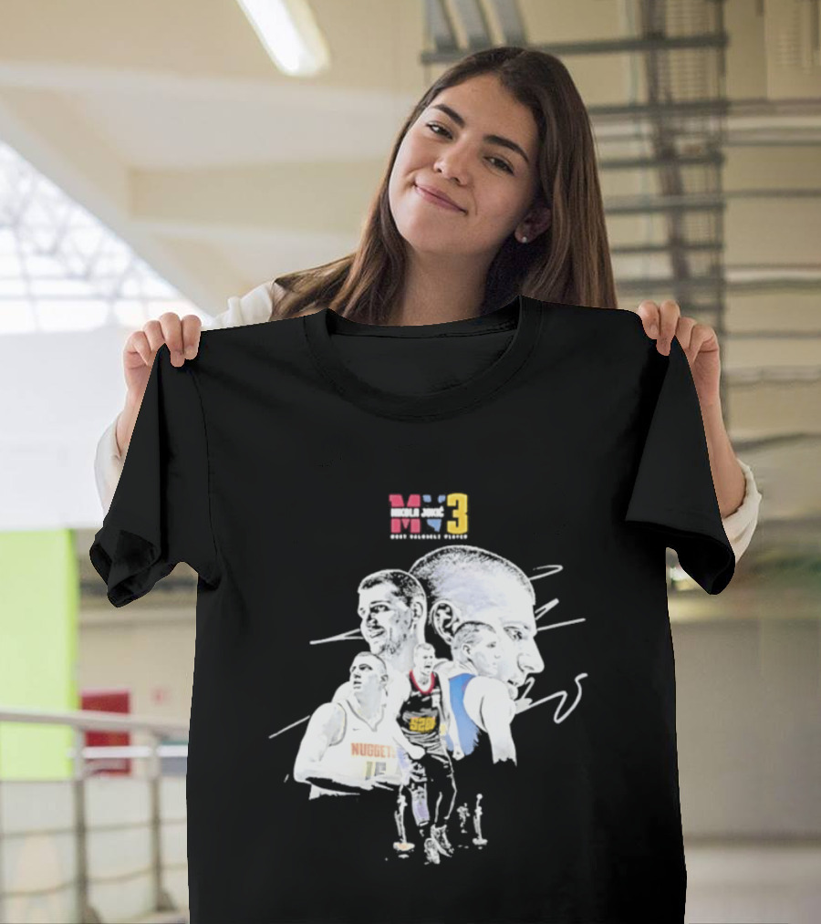 Denver Nuggets Nikola Jokic 3 MVP Basketball Art NBA 15 T-Shirt