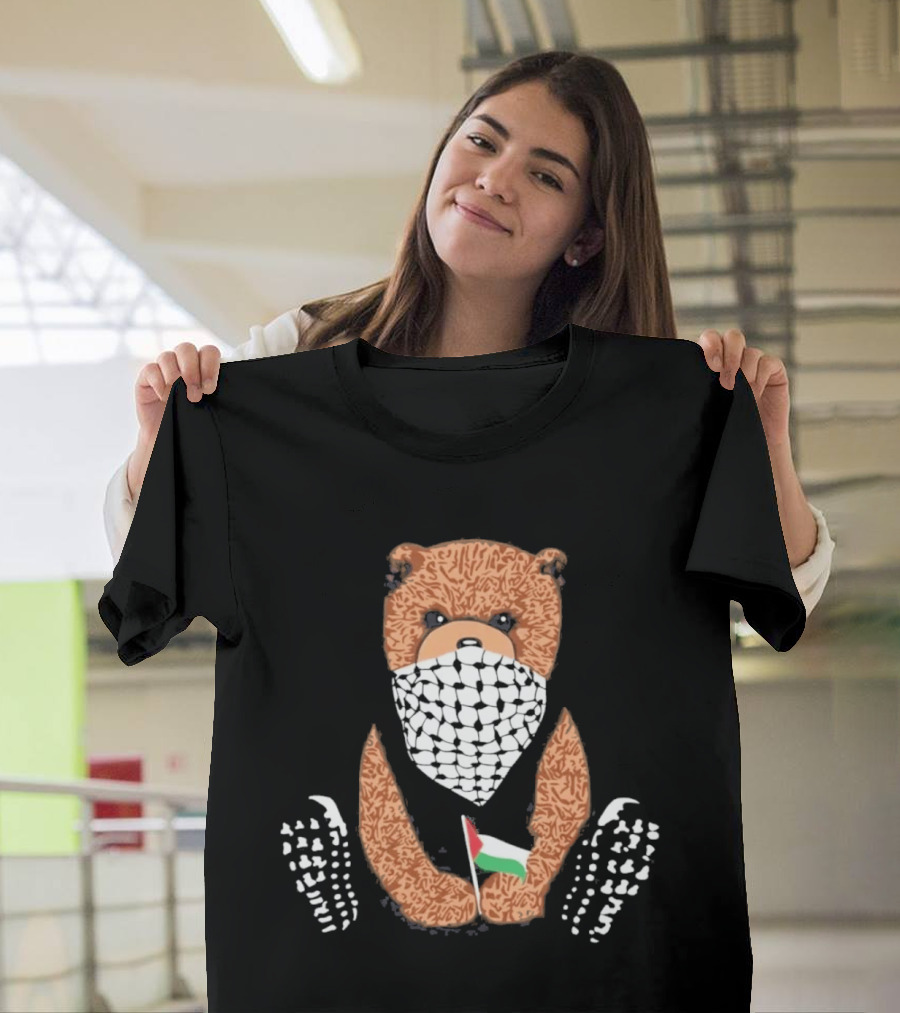 Pali Bear Palestinian Flag Face Covering T-Shirt