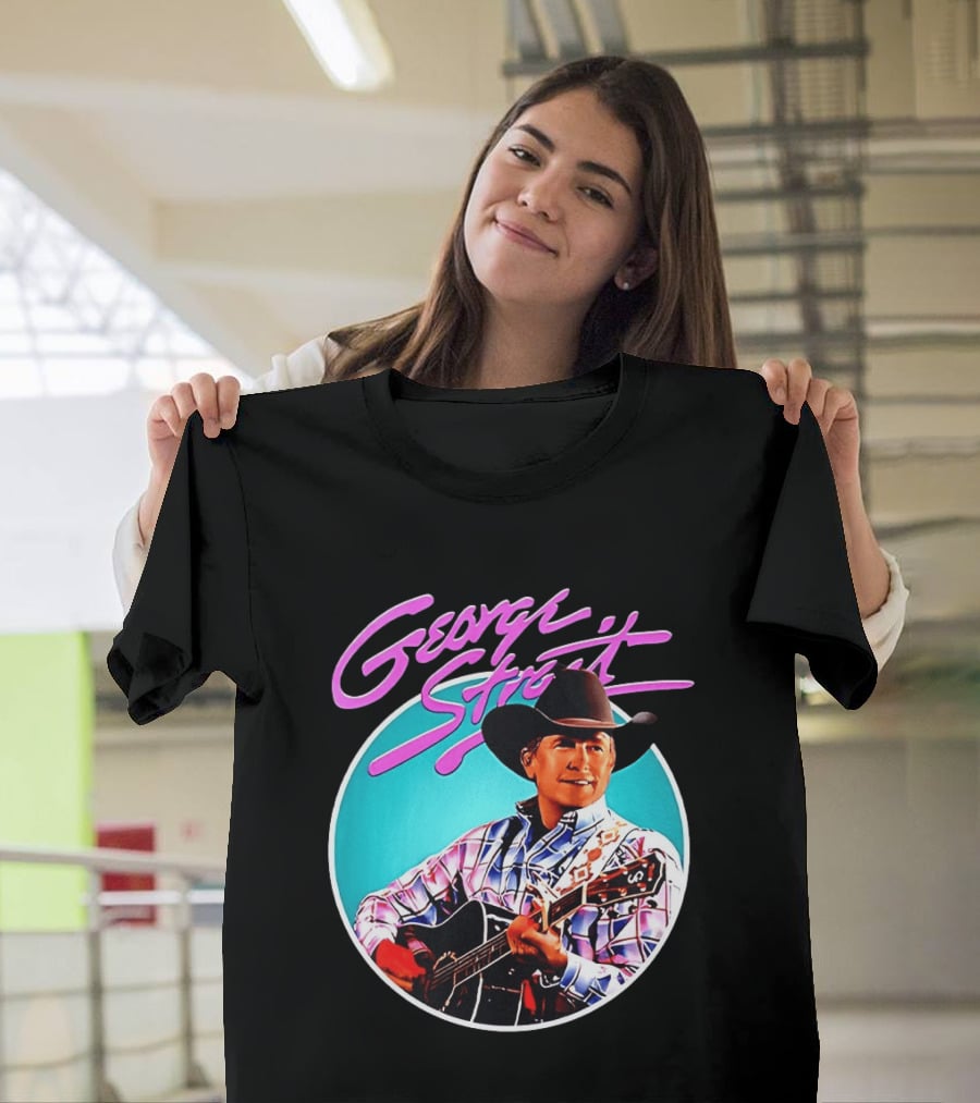 George Strait Country Music Legend Cowboy Hat And Guitar T-Shirt