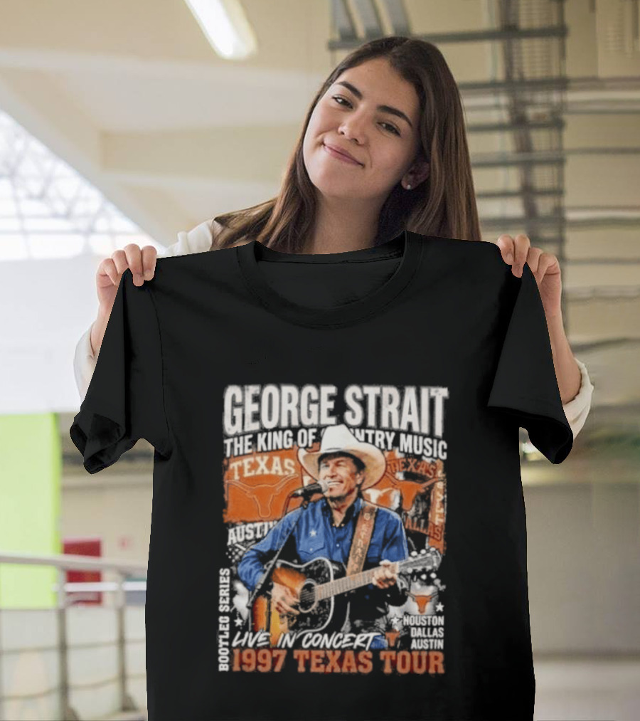 George Strait The King Of Country Music 1997 Texas Tour May 15 2026 Moody Center Austin TX NCAA Texas Longhorns T-Shirt