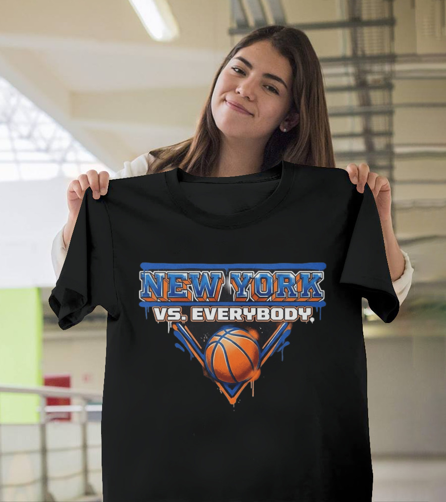 New York Vs Everybody Basketball Mets Fan T-Shirt
