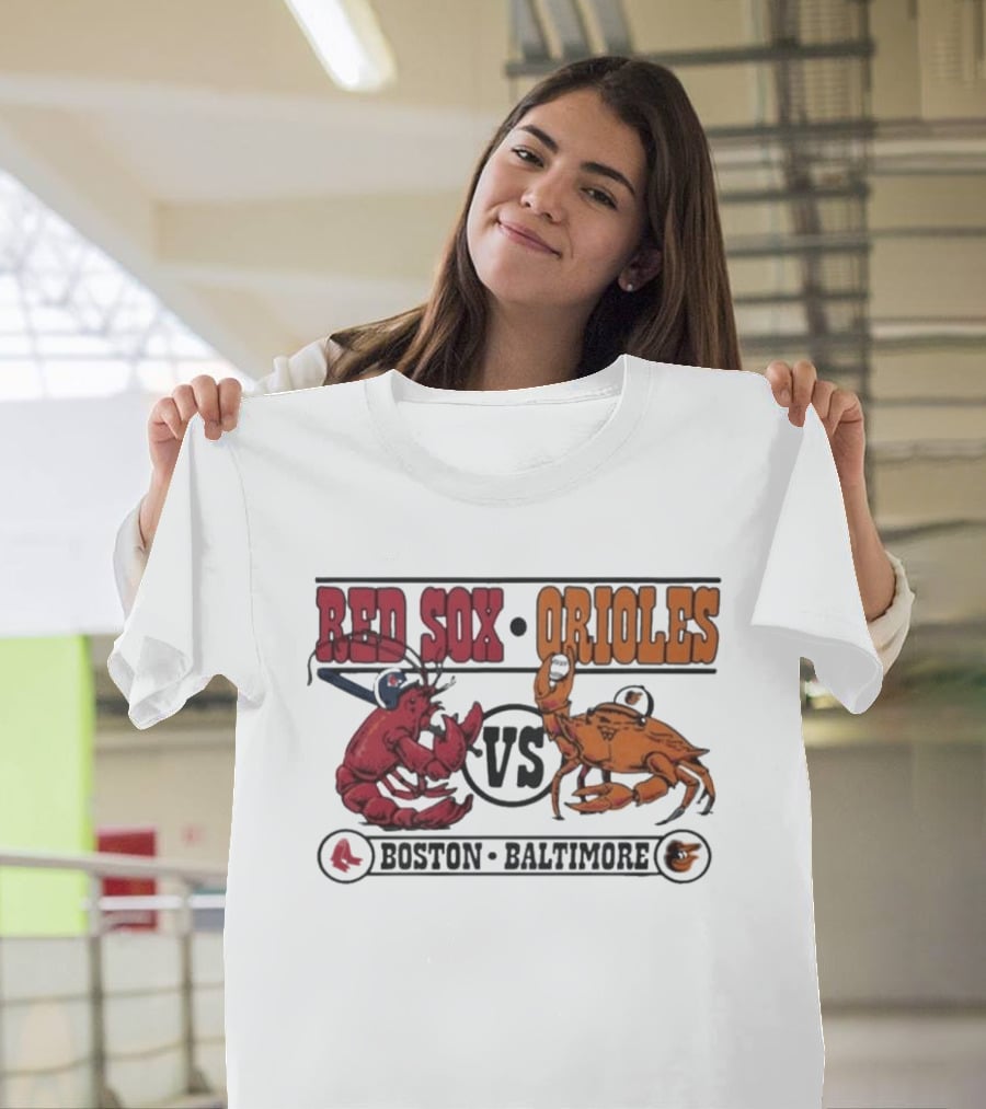 Boston Red Sox Vs Baltimore Orioles Rivalry Matchup With Lobster And Crab T-Shirt