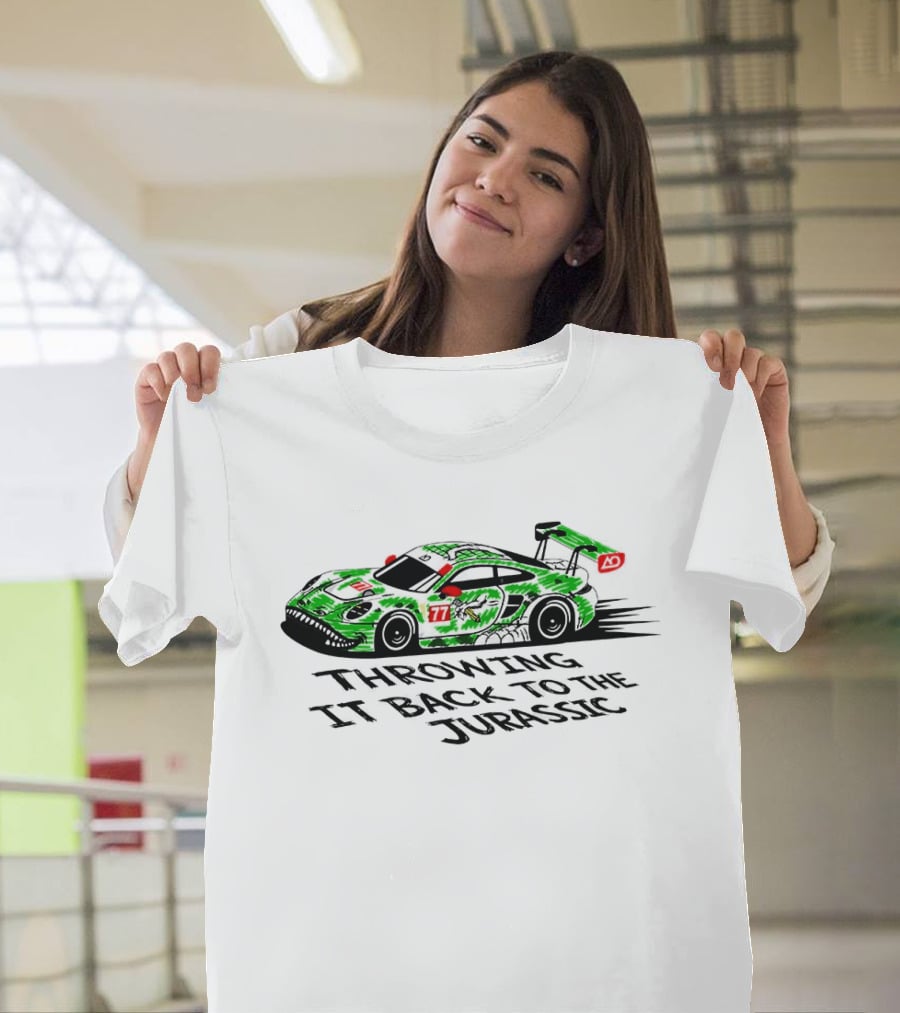 Throwing It Back To The Jurassic Racing Car Fun T-Shirt