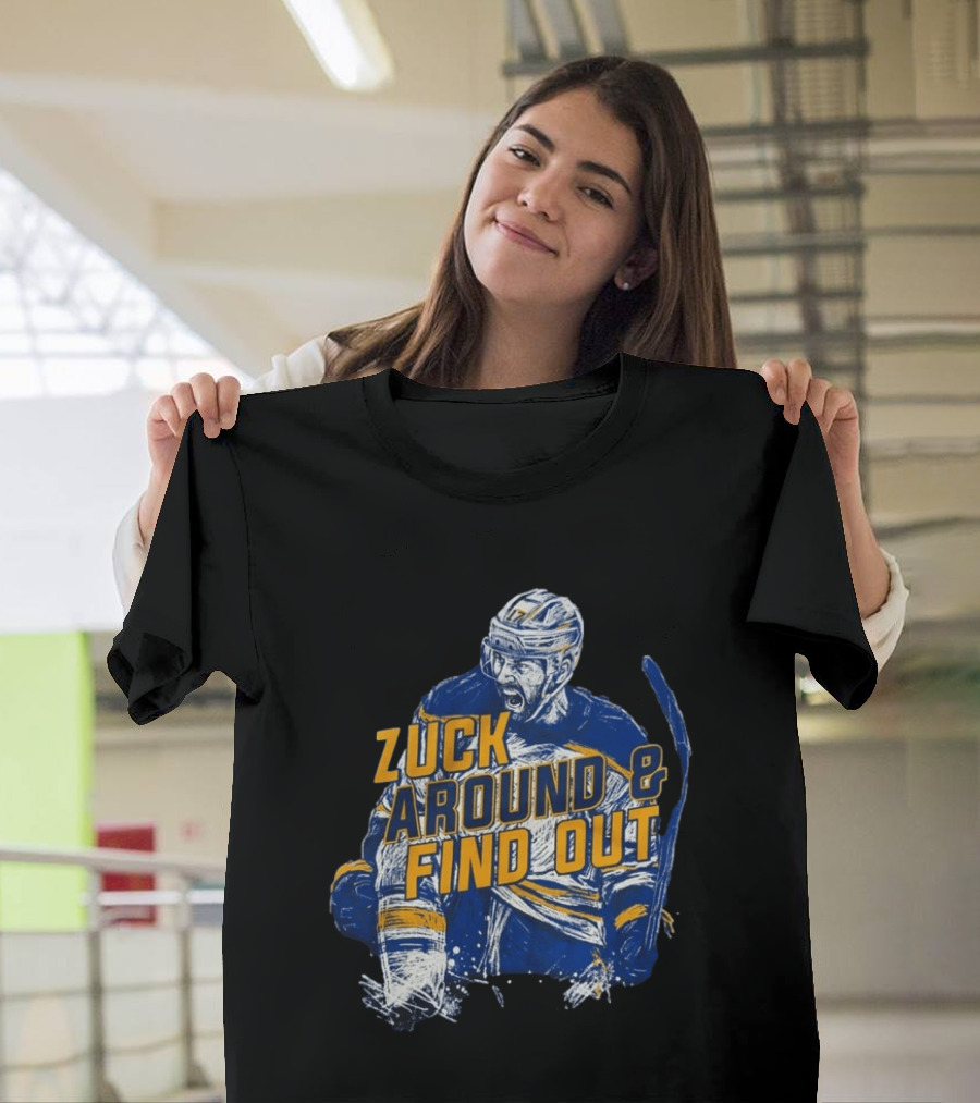 Zuck Around & Find Out Hockey Player Sketch T-Shirt
