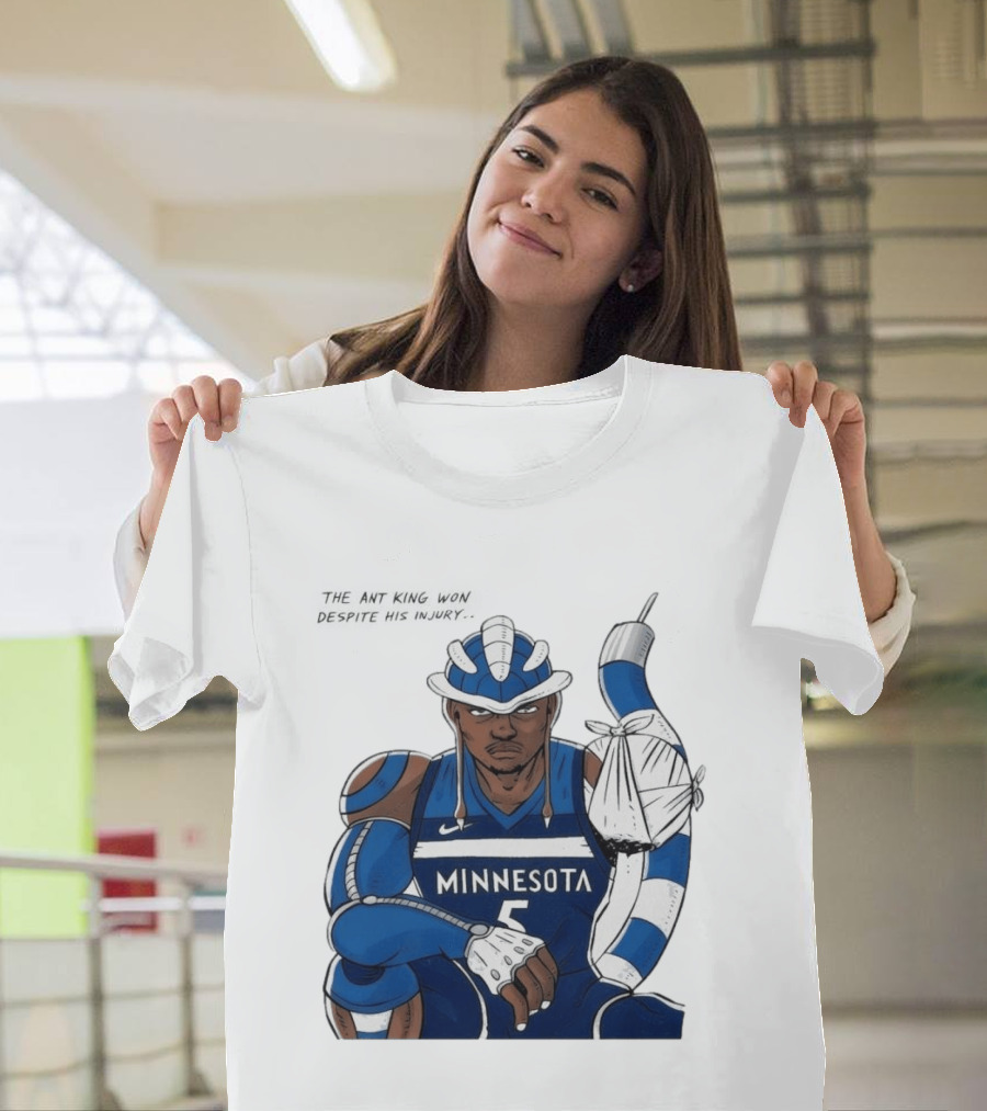 Anthony Edwards Minnesota Timberwolves Game 2 Ant King Triumph Injury T-Shirt