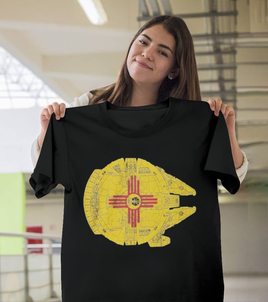New Mexico Zia Symbol On Millennium Falcon Starship T-Shirt