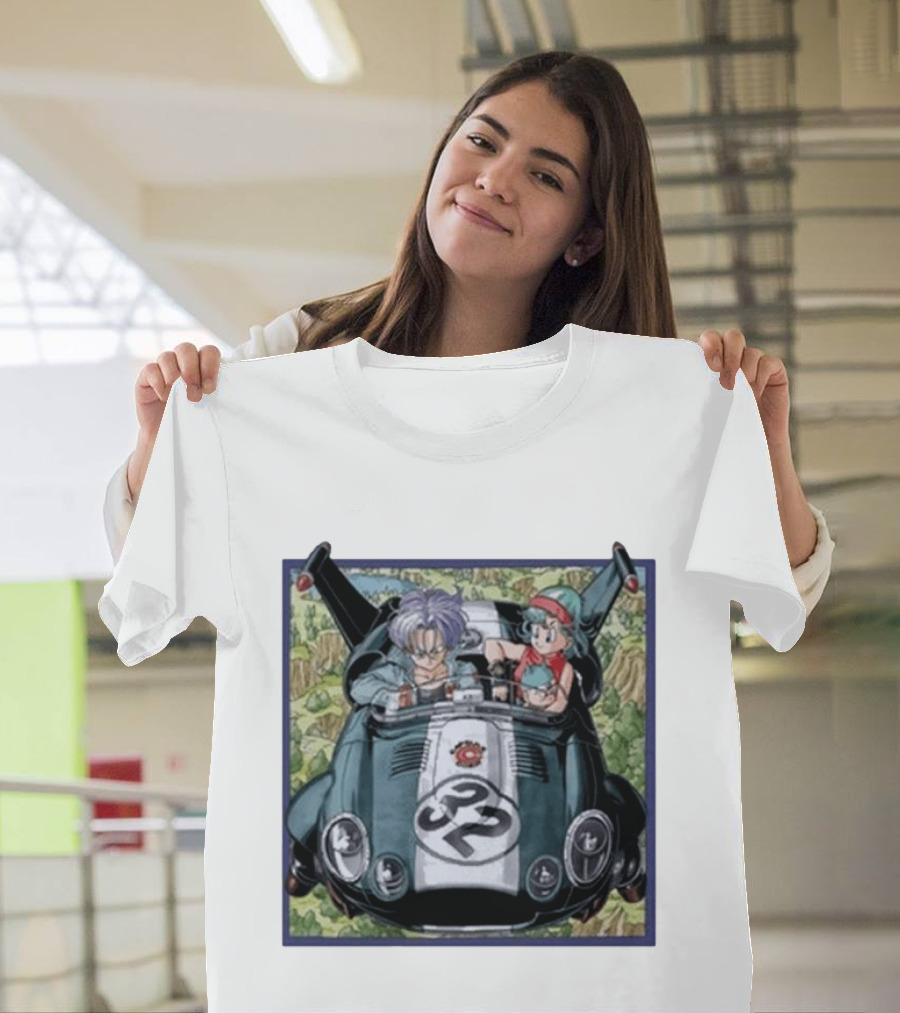 Dragon Ball Z Capsule Corp Adventure Trunks And Bulma Car Ride T-Shirt