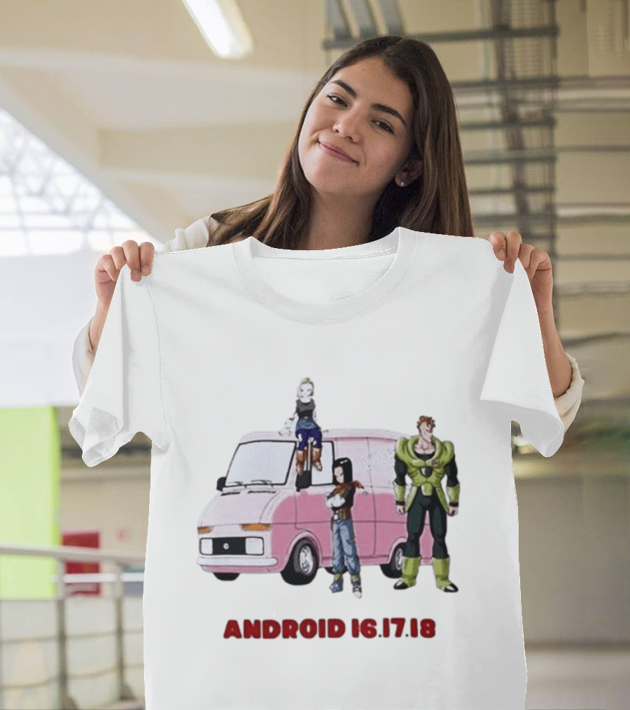 Dragon Ball Z Android 16 17 18 Pink Van Scene T-Shirt