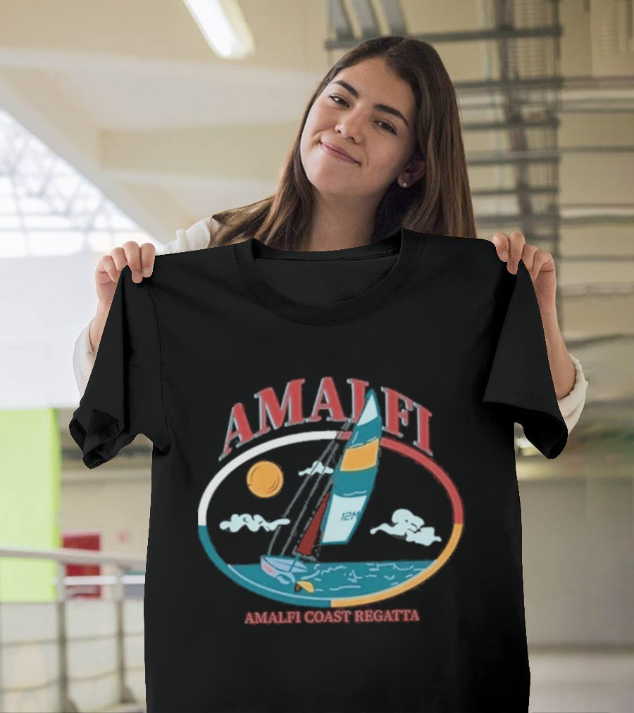 Amalfi Coast Regatta 12M Sailboat Sun And Sea T-Shirt