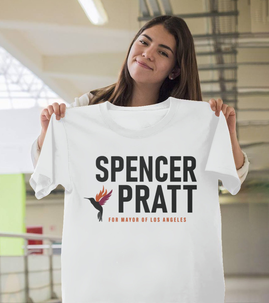 Spencer Pratt For Mayor Of Los Angeles Campaign Hummingbird Flames T-Shirt