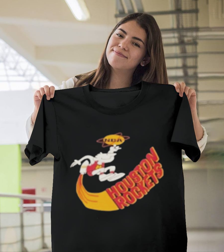 NBA Houston Rockets Retro Mascot Worn T-Shirt