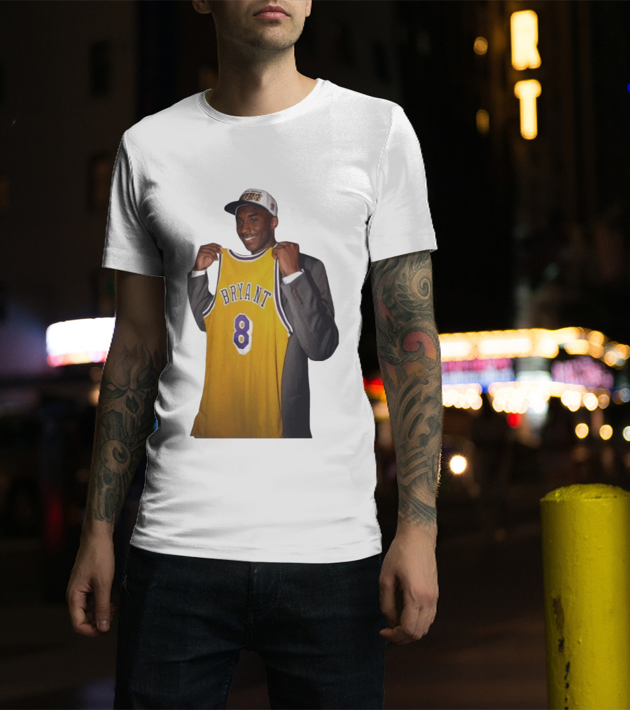 Bryant 8 Lakers Jersey Iconic Kobe Image T-Shirt