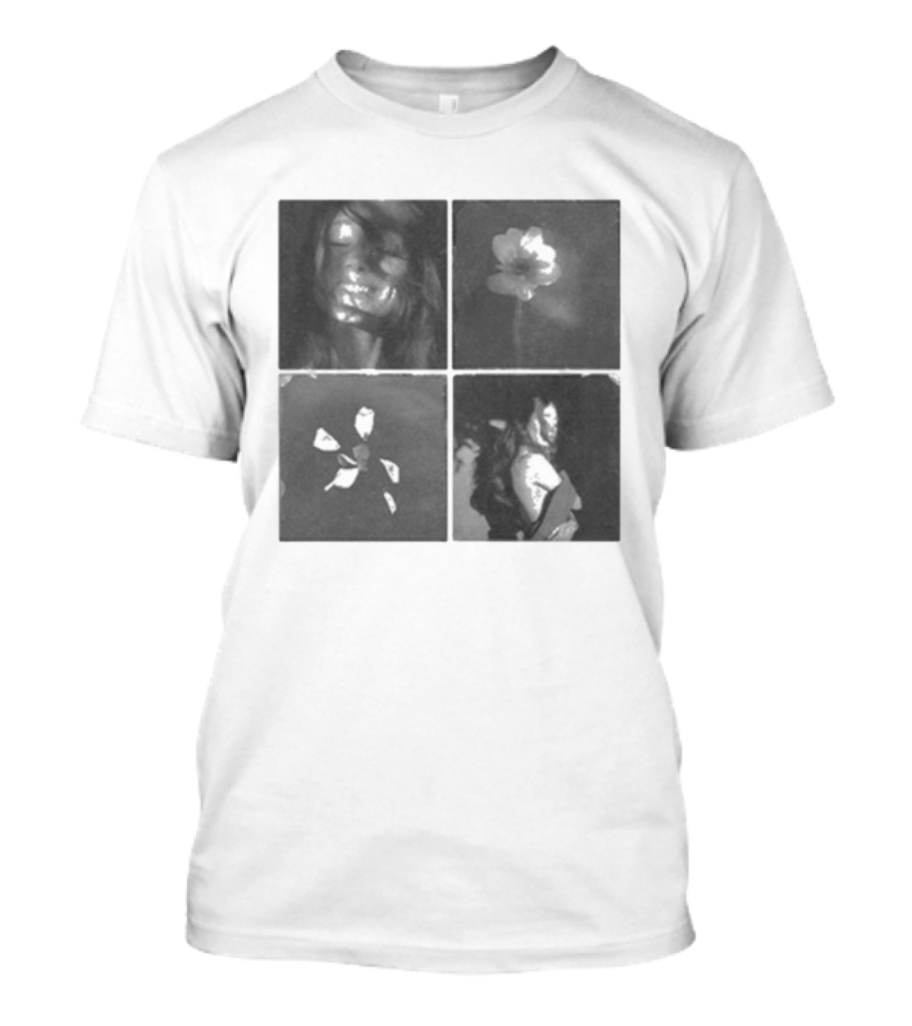Ariana Grande Reflective Floral Portraits Petal Tile Photo T-Shirt