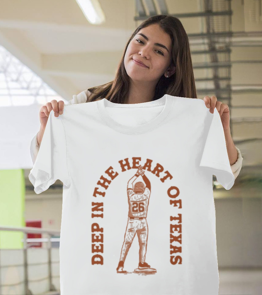 Deep In The Heart Of Texas 25 Baseball Player T-Shirt