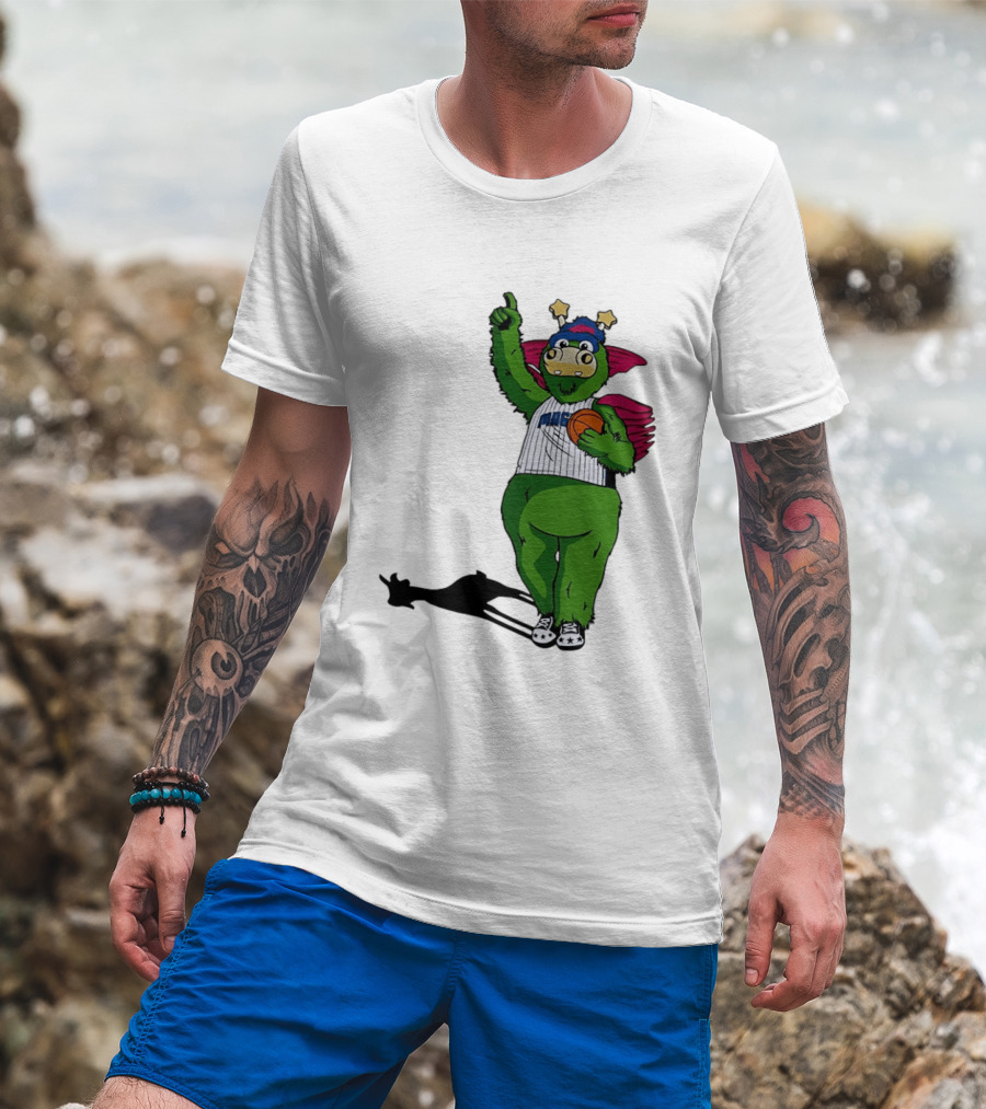 Orlando Magic Stuff Mascot In NBA Jersey Holding Basketball T-Shirt