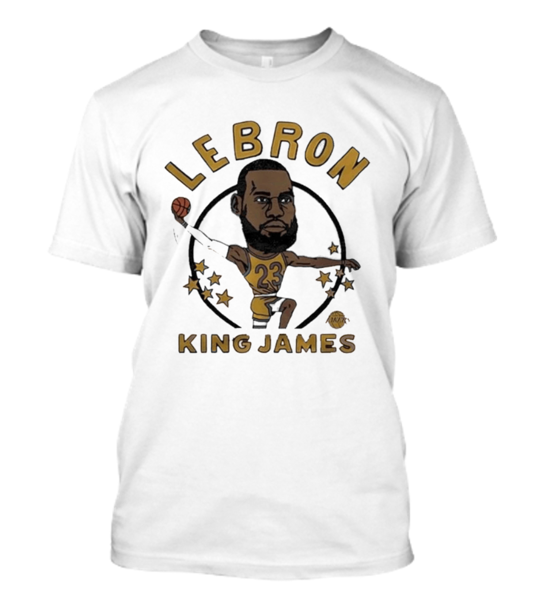 LeBron King James Los Angeles Lakers Basketball Caricature 23 T-Shirt