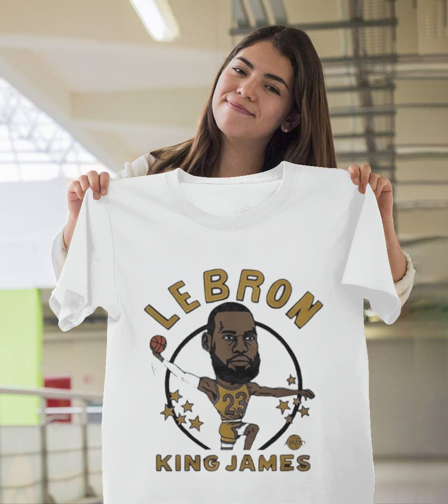 LeBron King James Los Angeles Lakers Basketball Caricature 23 T-Shirt