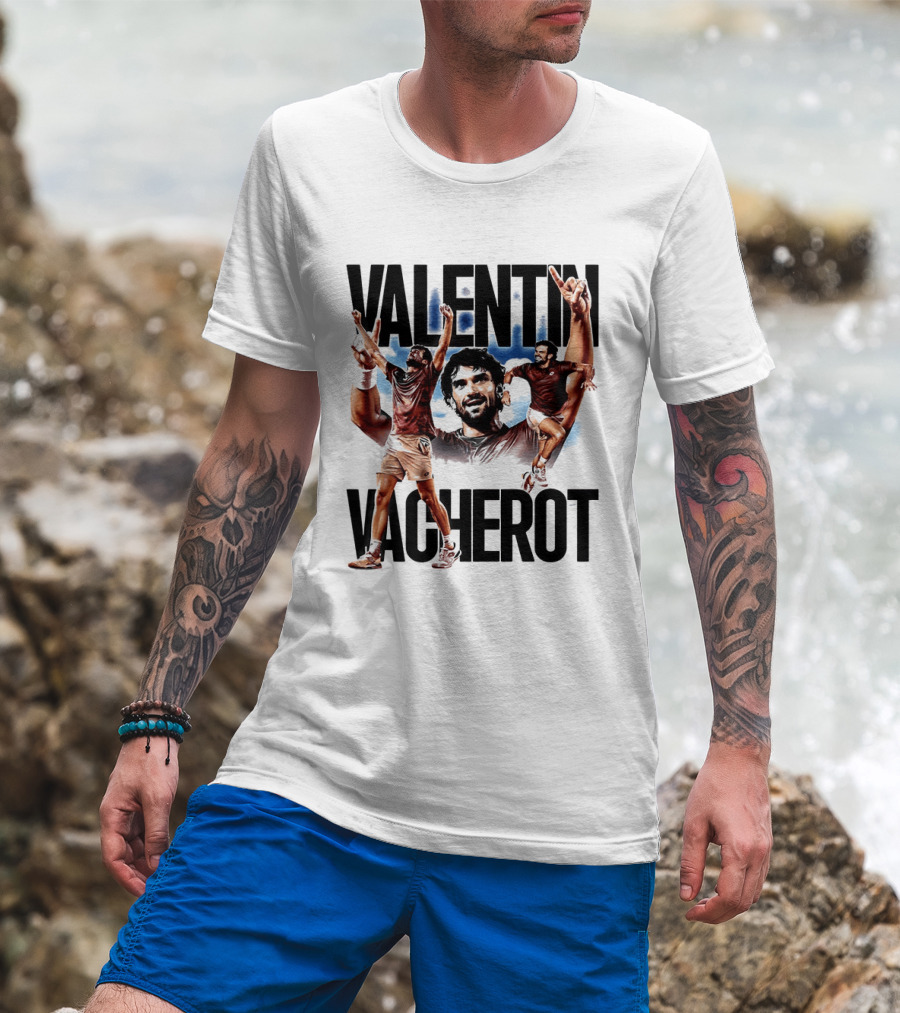 Valentin Vacherot Tennis Player Action Pose Montage T-Shirt