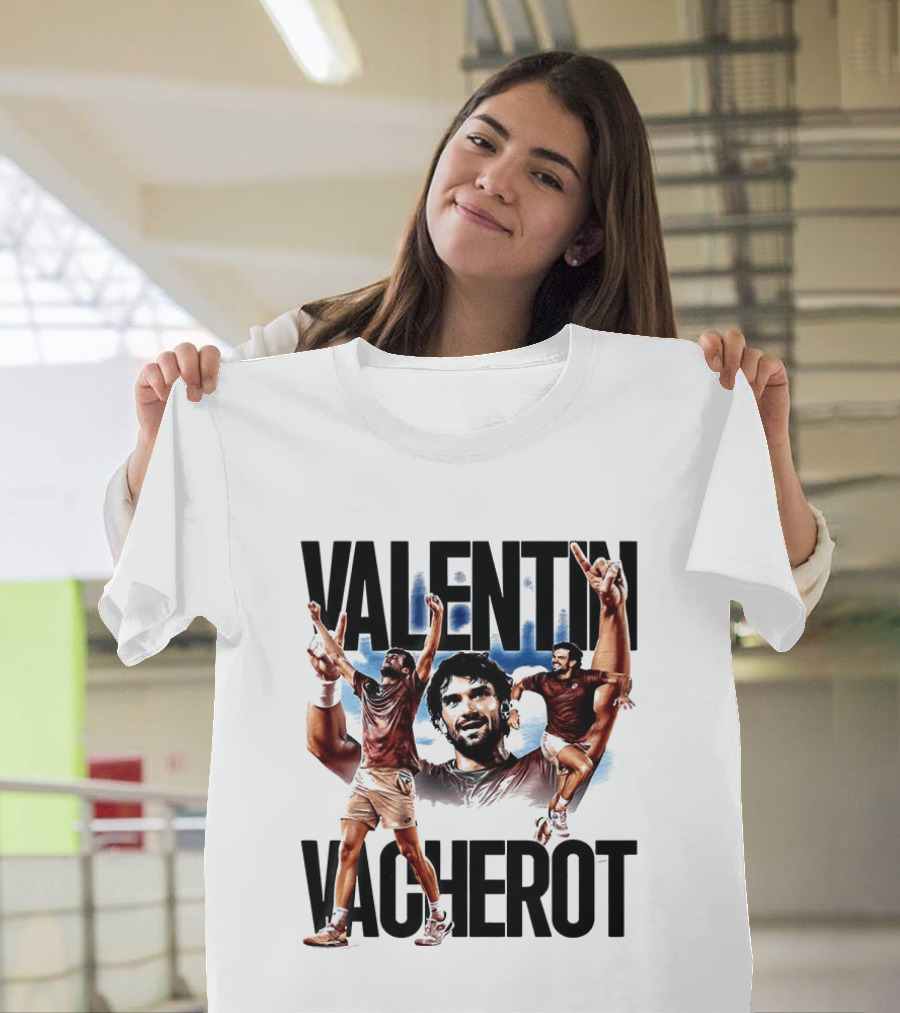 Valentin Vacherot Tennis Player Action Pose Montage T-Shirt