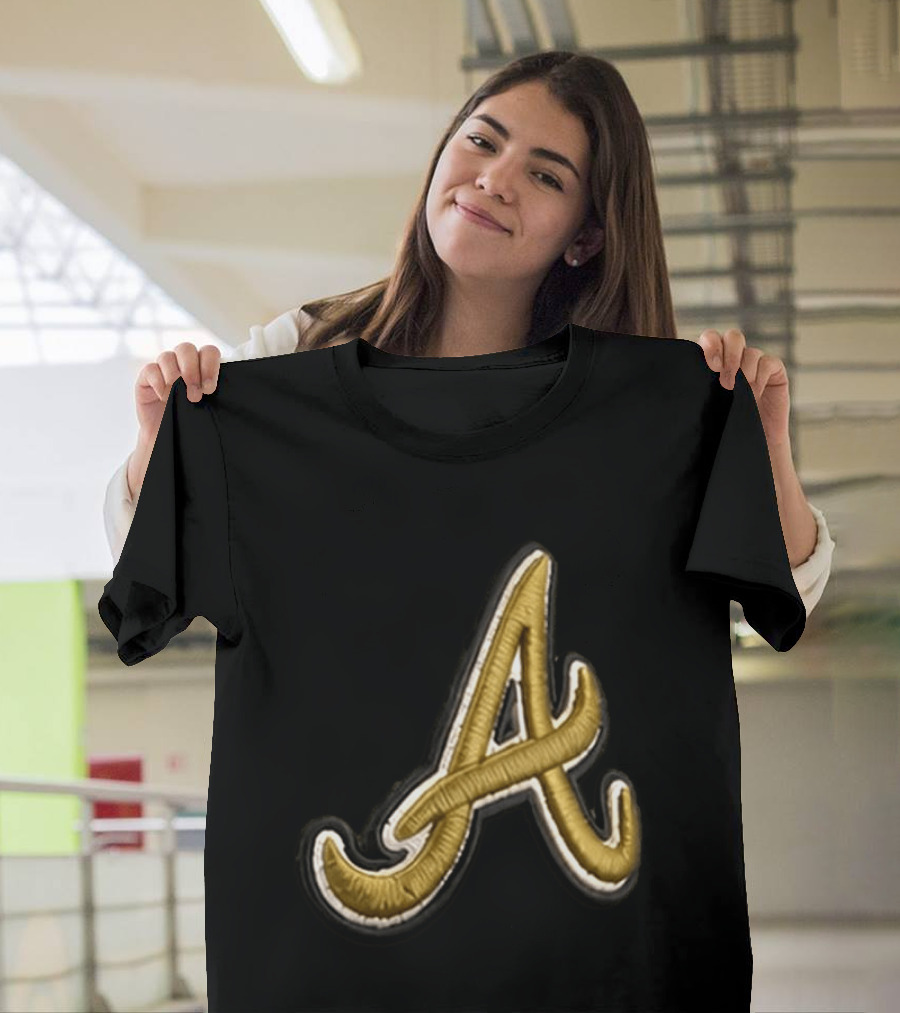 Atlanta Braves Armed Forces 2026 Hat Gold Embroidered A T-Shirt