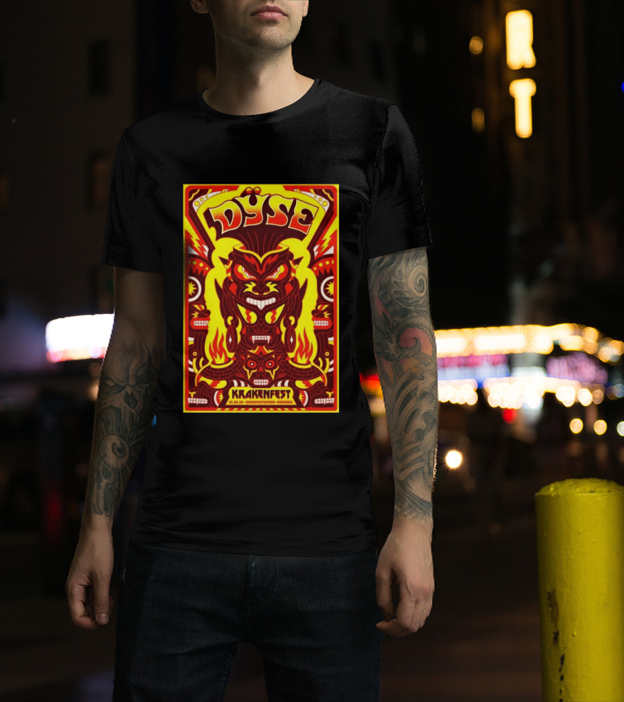 Dyse Krakenfest 01.05.26 Groovestation Dresden Bold Psychedelic Demon T-Shirt