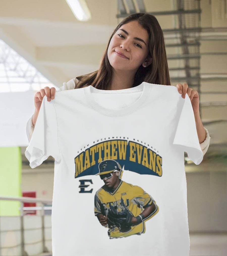 Etsu Matthew Evans Baseball Scon Sports Jersey T-Shirt