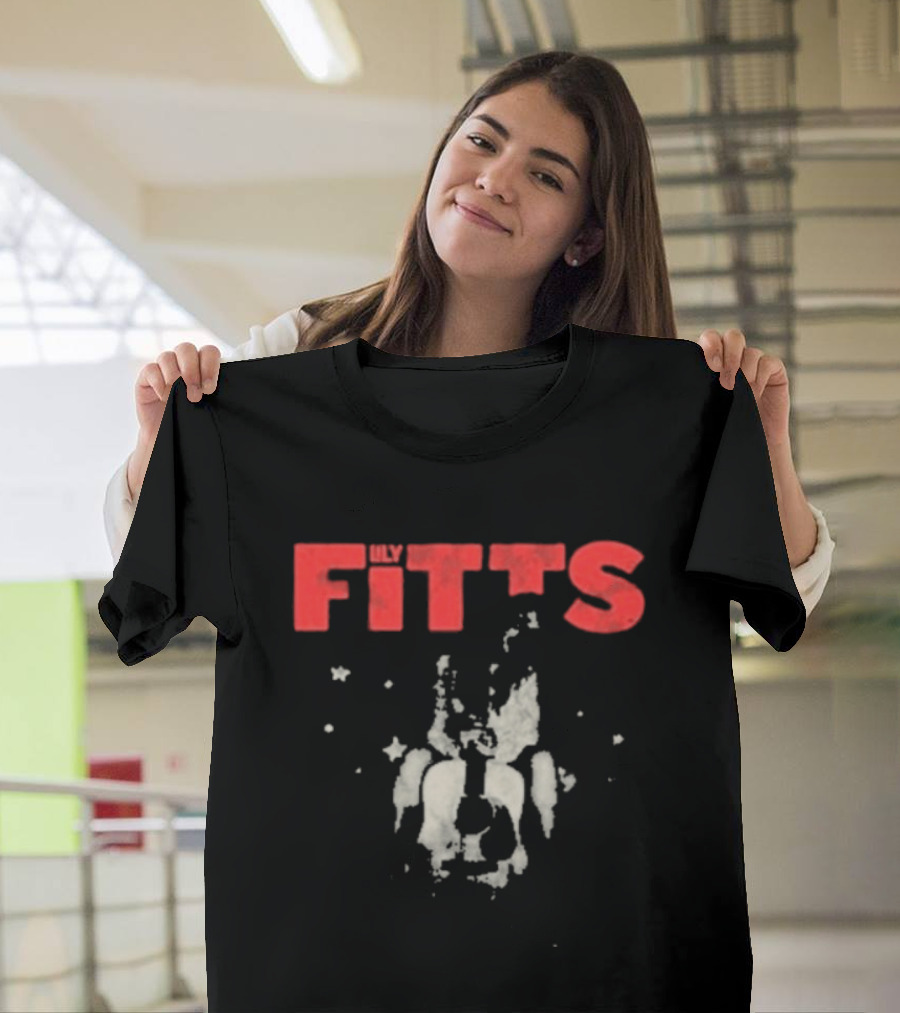 Lily Fitts Red Text With Abstract White Splash T-Shirt