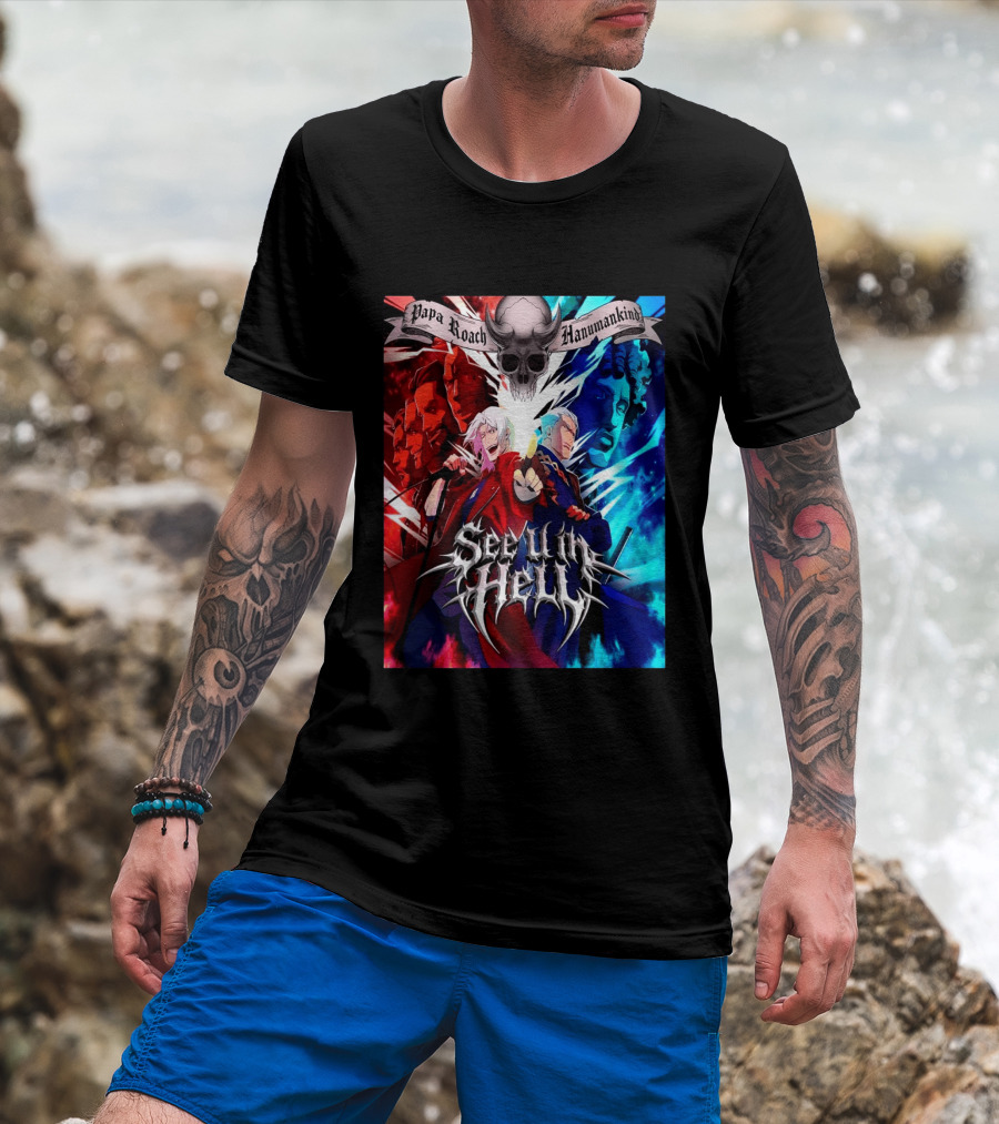 Papa Roach Hanumankind Devil May Cry Season 2 See U In Hell Song T-Shirt
