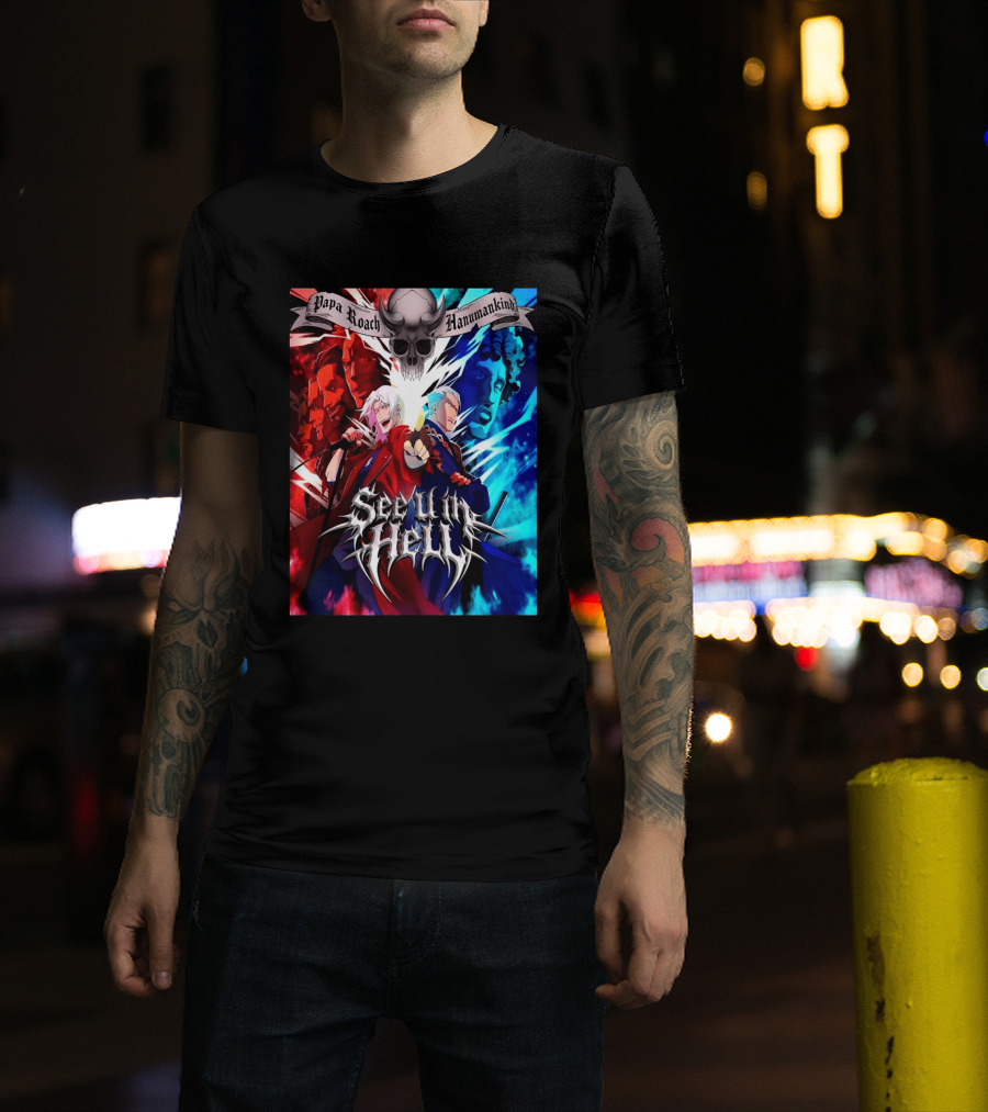 Papa Roach Hanumankind Devil May Cry Season 2 See U In Hell Song T-Shirt