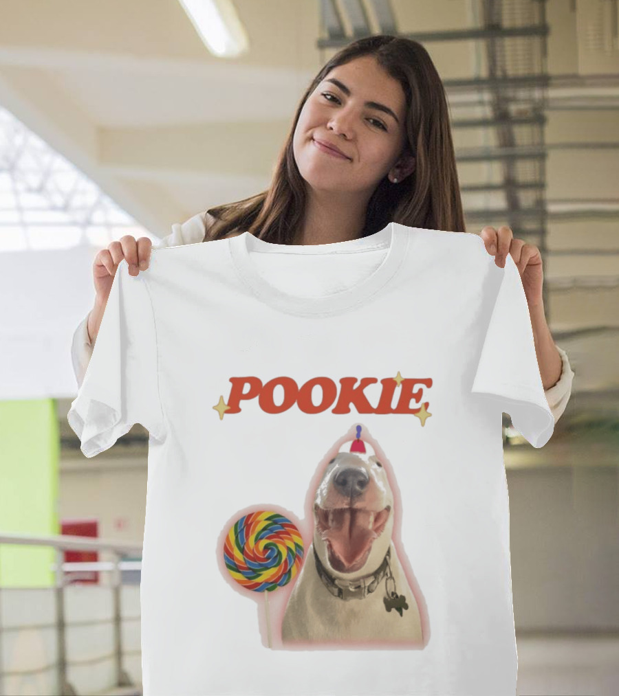 MisterMainer Pookie Bull Terrier Dog With Lollipop T-Shirt
