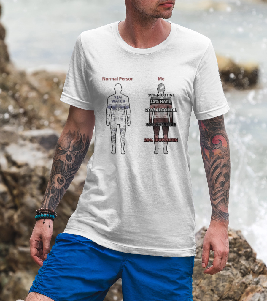 Normal Person Water Versus Me Hate Alcohol Ibuprofen T-Shirt