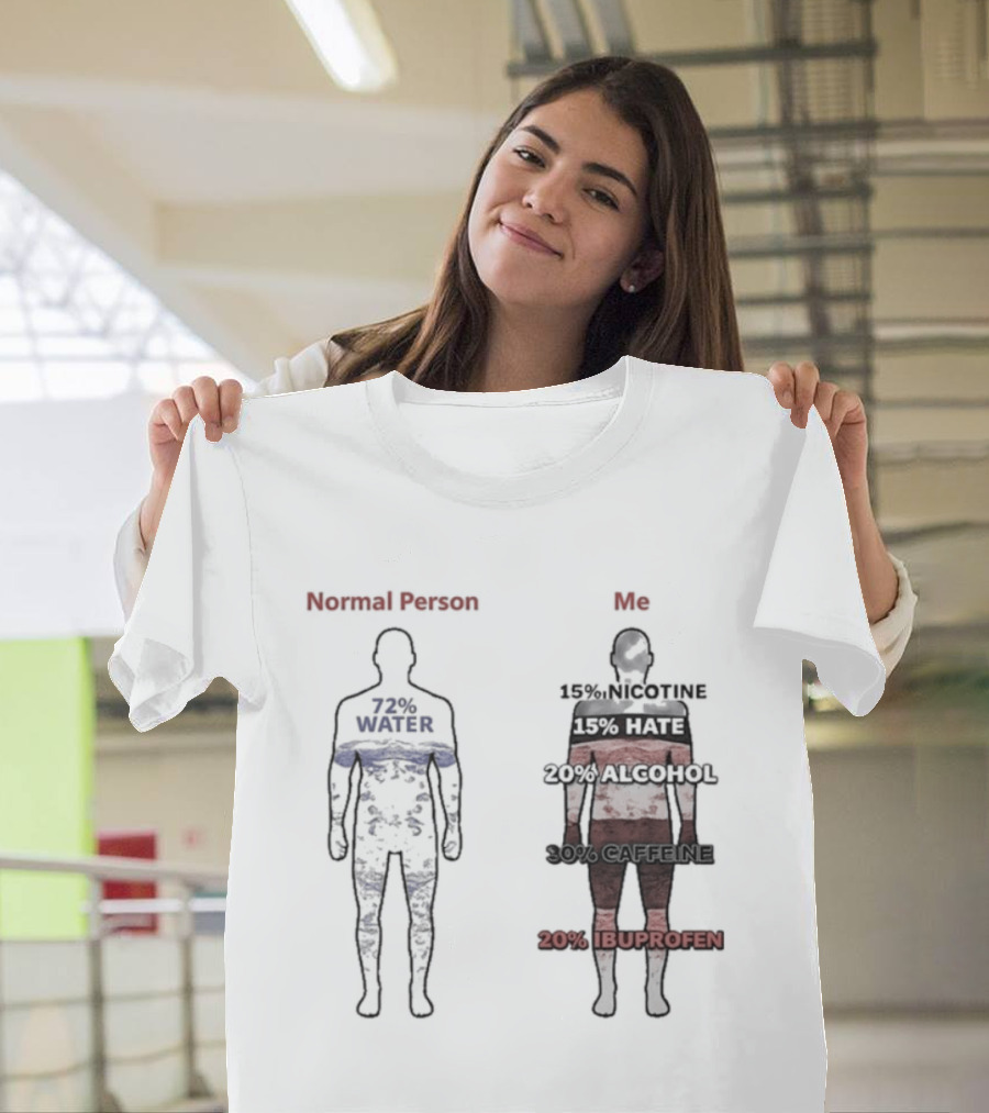 Normal Person Water Versus Me Hate Alcohol Ibuprofen T-Shirt