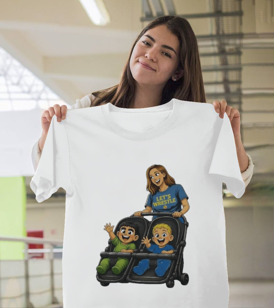 Pro Wrestling Tees Let's Wrestle Mother Lareesa Double Stroller Kids T-Shirt