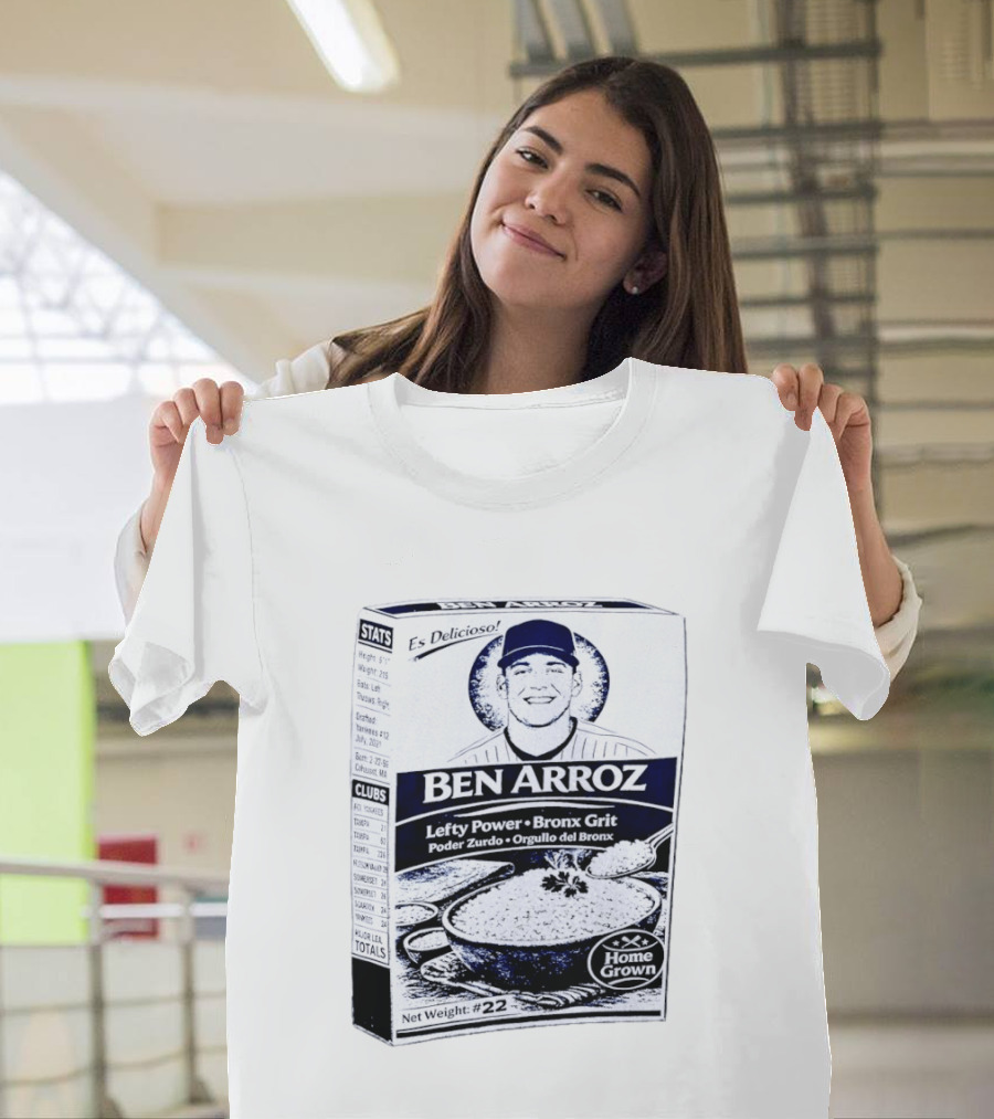 Ben Arroz Lefty Power Bronx Grit Orgullo Del Bronx Yankees Baseball Player T-Shirt